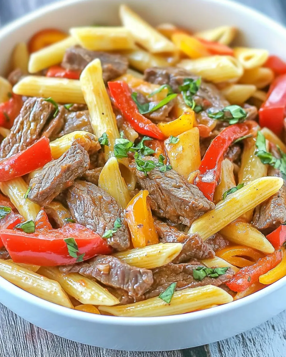 Easy Steak Fajita Pasta recipe photo
