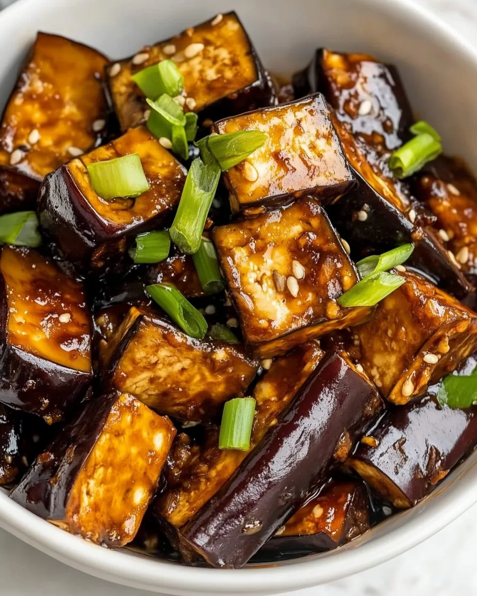 Easy Sticky Chinese Eggplant and Tofu food shot