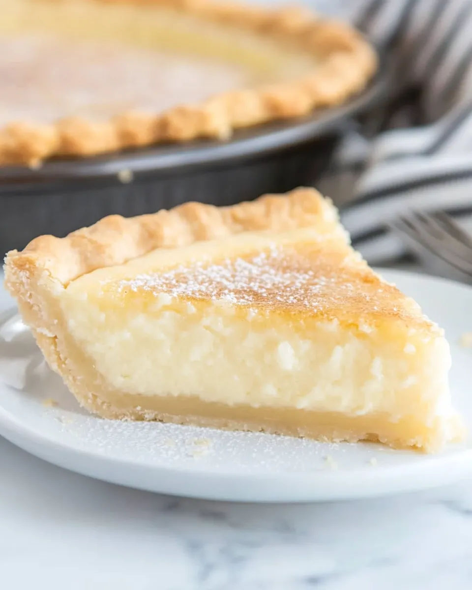 Delicious Sugar Cream Pie Recipe food shot