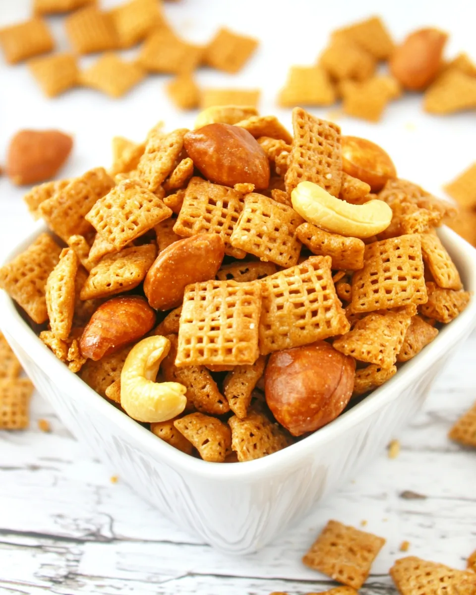 Homemade Sweet & Salty Cashew Chex Mix photo