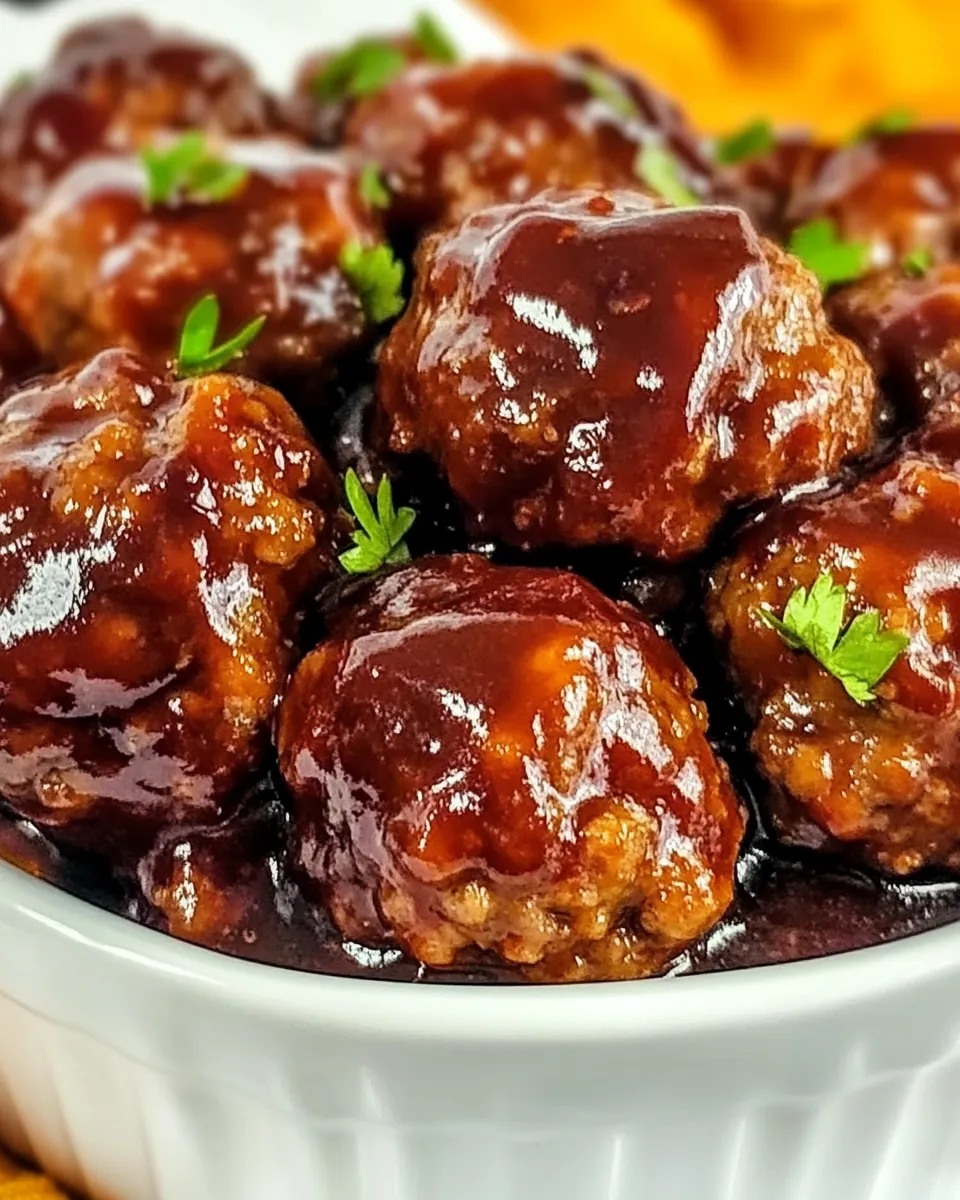 Easy Sweet and Spicy Meatballs food shot