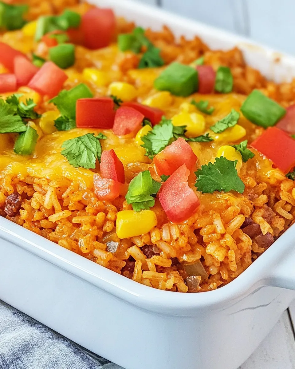 Easy Taco Rice Bake recipe image