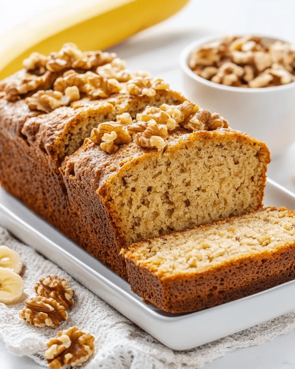 Easy The BEST Banana Nut Bread food shot