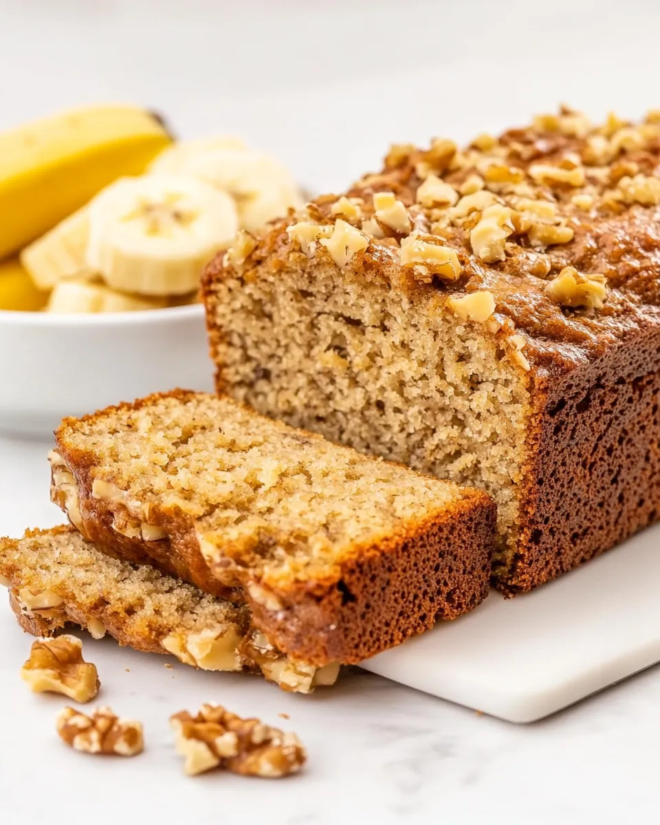 Delicious The BEST Banana Nut Bread plate image