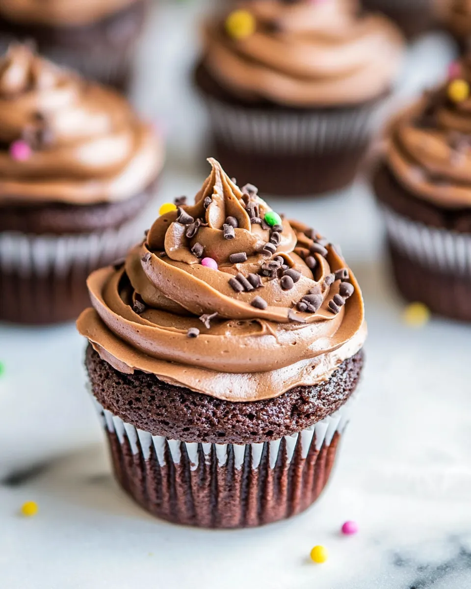 Delicious The Best Chocolate Birthday Cupcakes with Fudgy Chocolate Buttercream. dish photo
