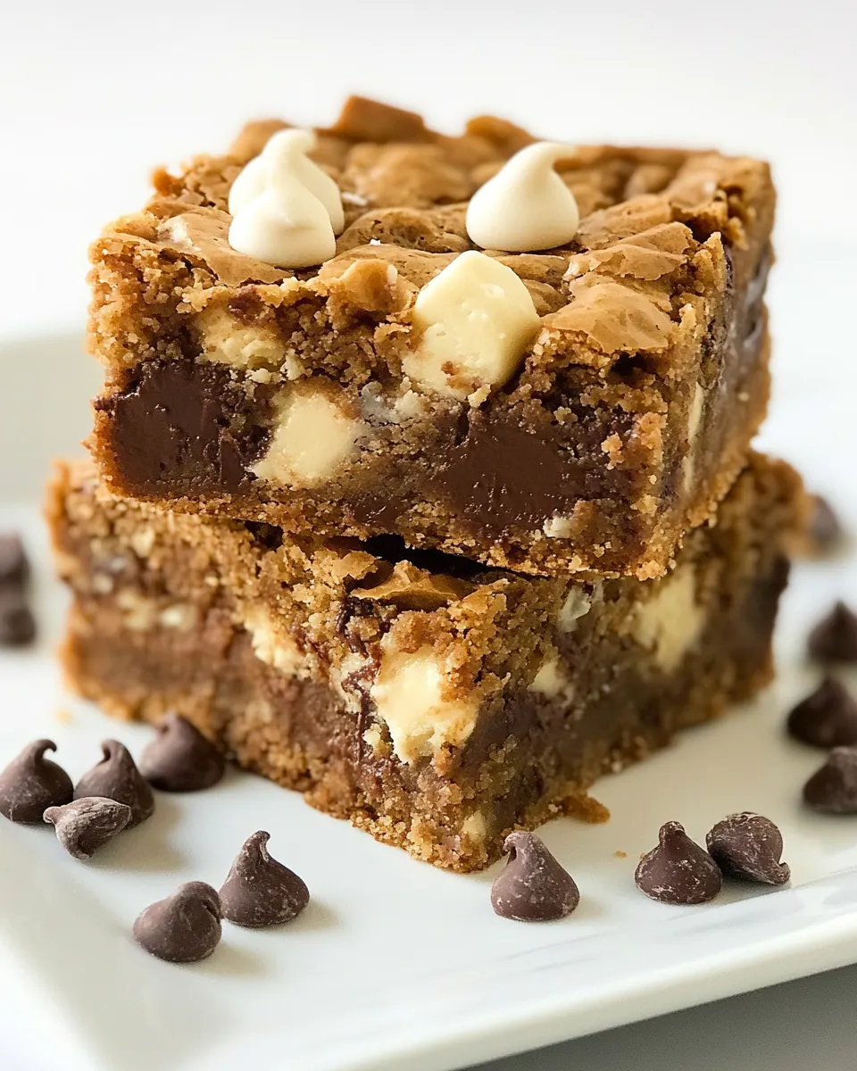 Classic Thick and Chewy Triple Chocolate Peanut Butter Blondies dish photo