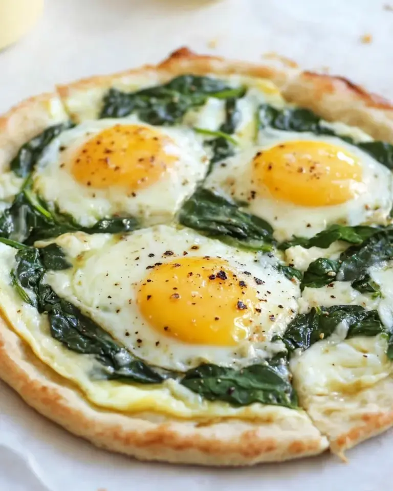 Homemade Thin Crust Spinach and Egg Breakfast Pizza photo
