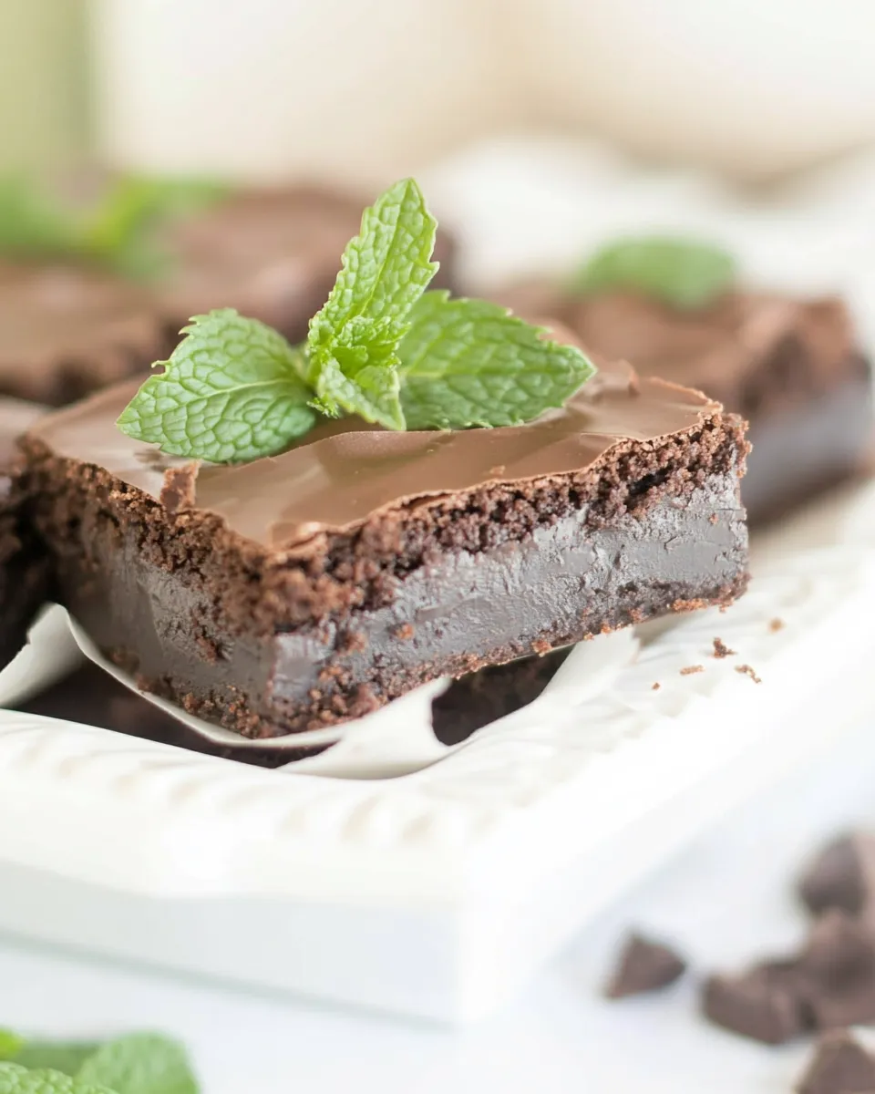 Delicious Thin Mint Truffle Brownies shot