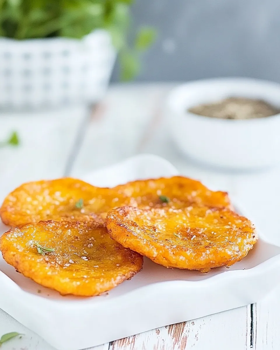 Delicious Tostones (Crispy Twice-Fried Plantains) plate image