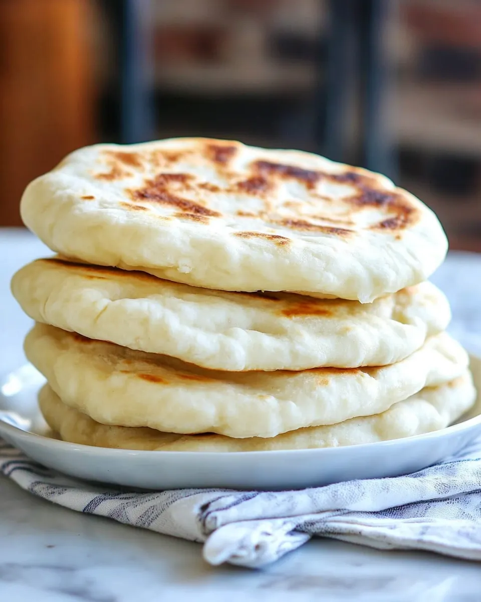 Easy Traditional Greek Pita Bread. food shot