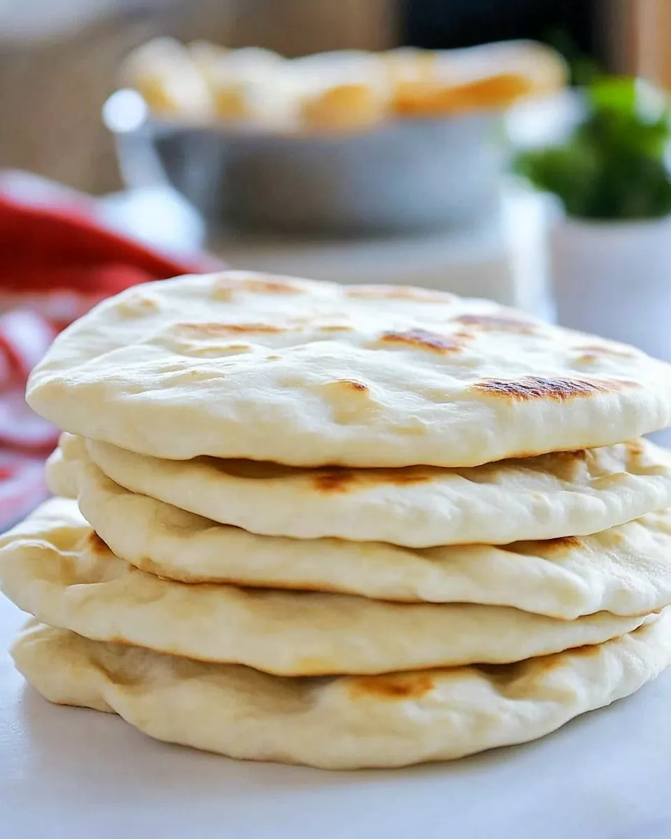 Delicious Traditional Greek Pita Bread. plate image