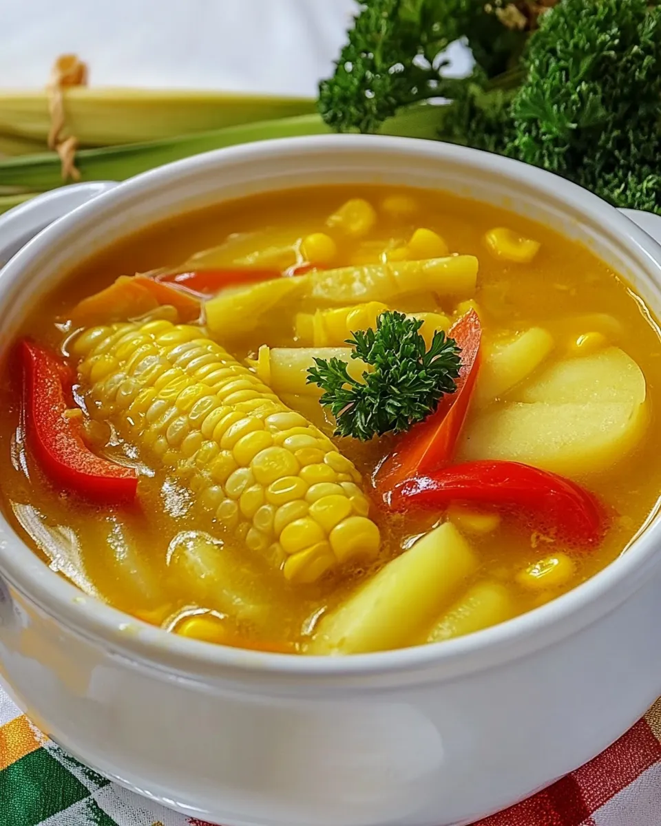 Delicious Trinidad Corn Soup plate image
