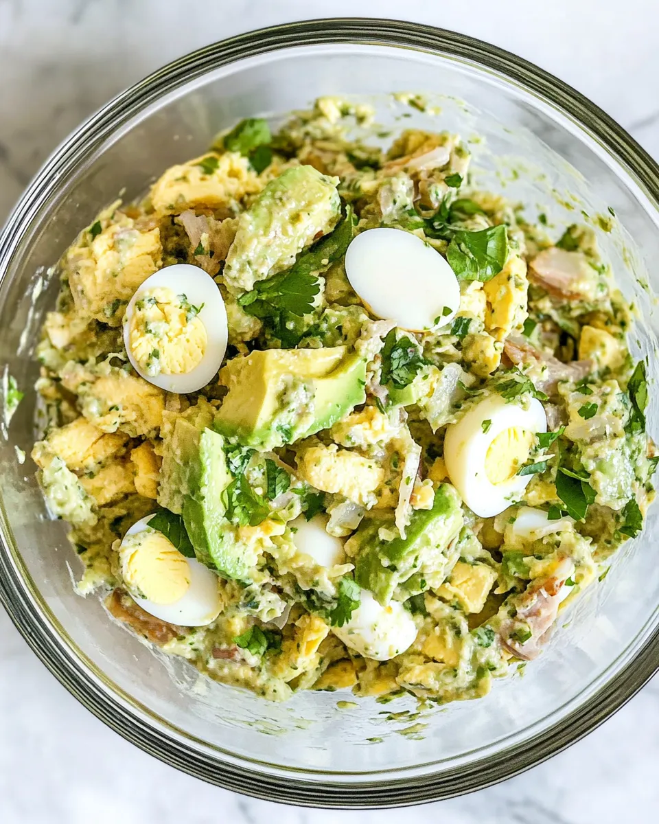 Easy Tuna Avocado Egg Salad food shot