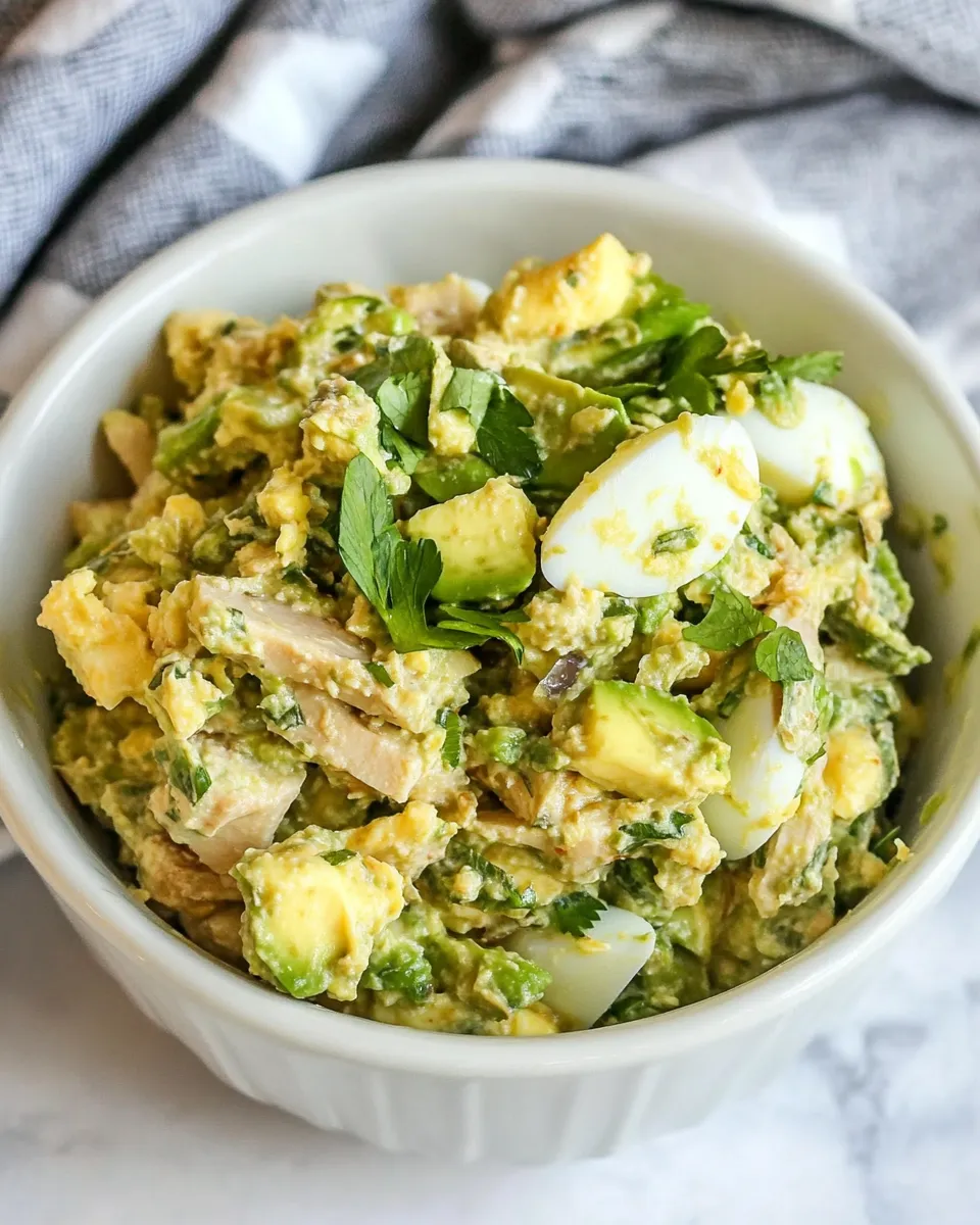 Delicious Tuna Avocado Egg Salad plate image
