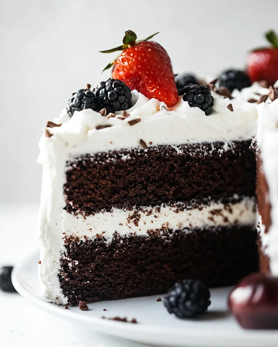 Homemade Tuxedo Cake photo