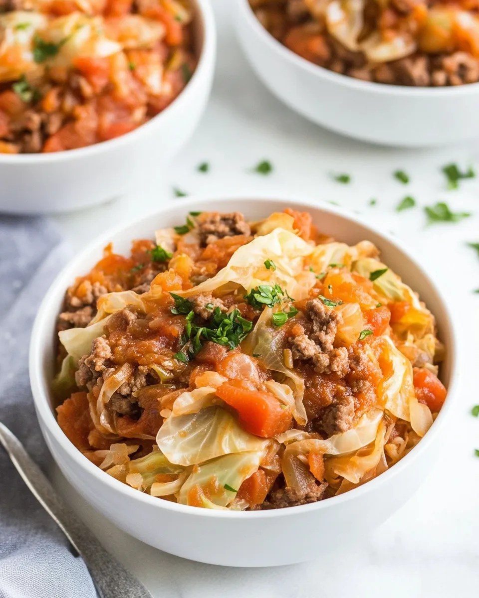Classic Unstuffed Cabbage Bowls (Keto, Paleo, Whole30) food shot
