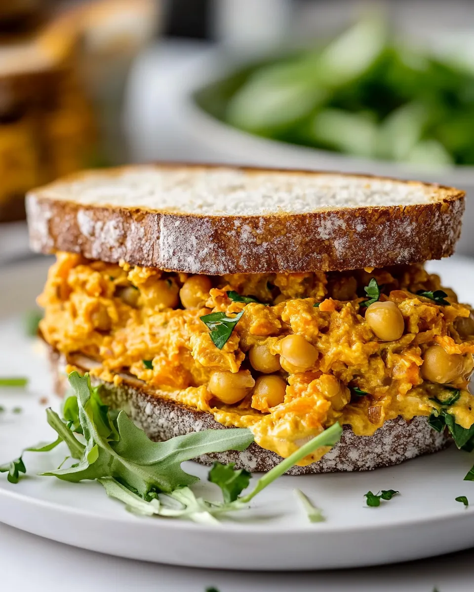 Easy Vegan Carrot Chickpea Tuna Melt food shot