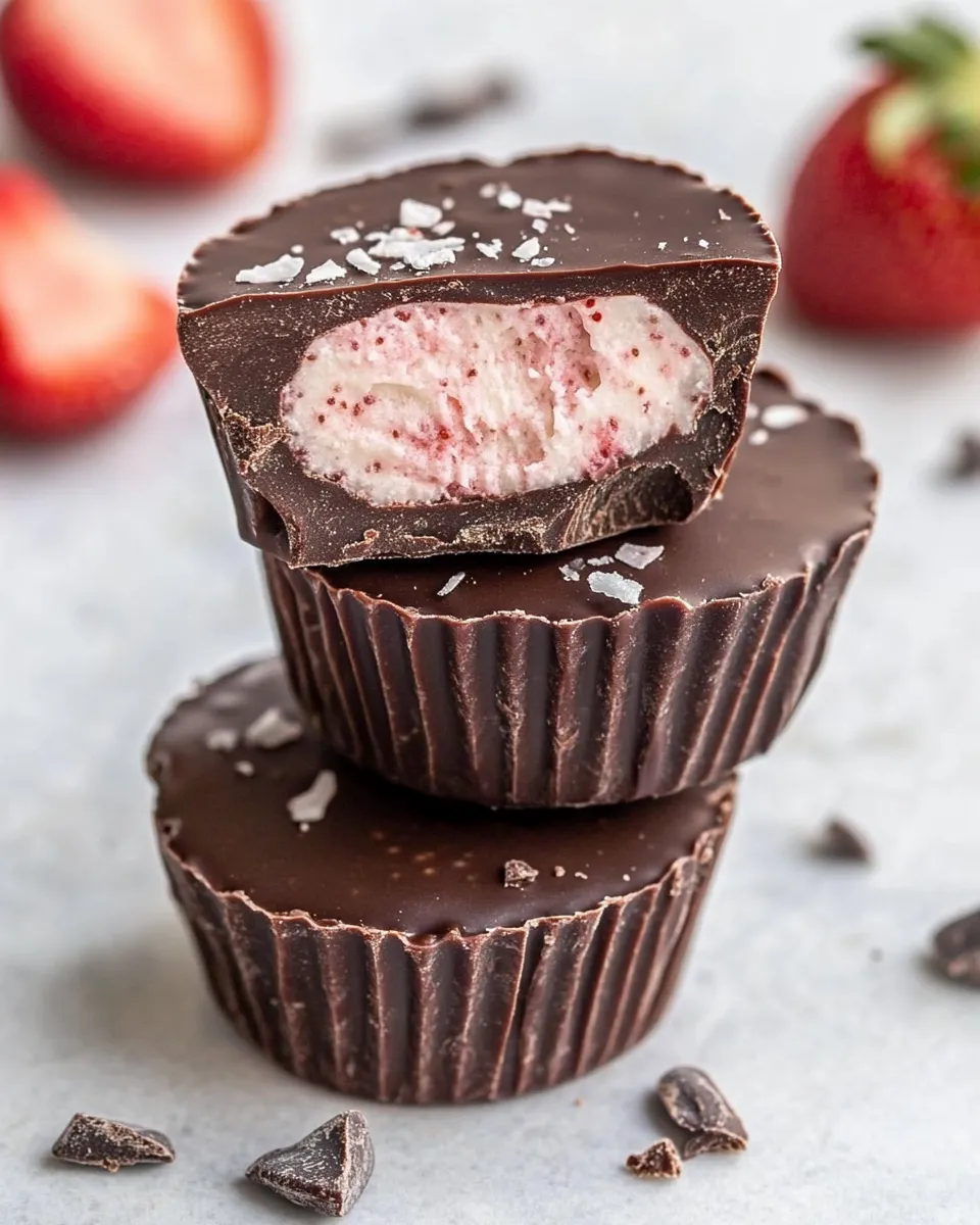 Classic Vegan Chocolate Strawberry Coconut Butter Cups image