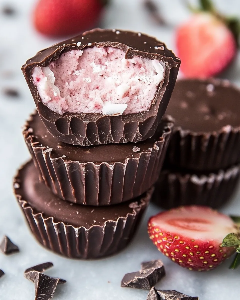 Easy Vegan Chocolate Strawberry Coconut Butter Cups recipe photo