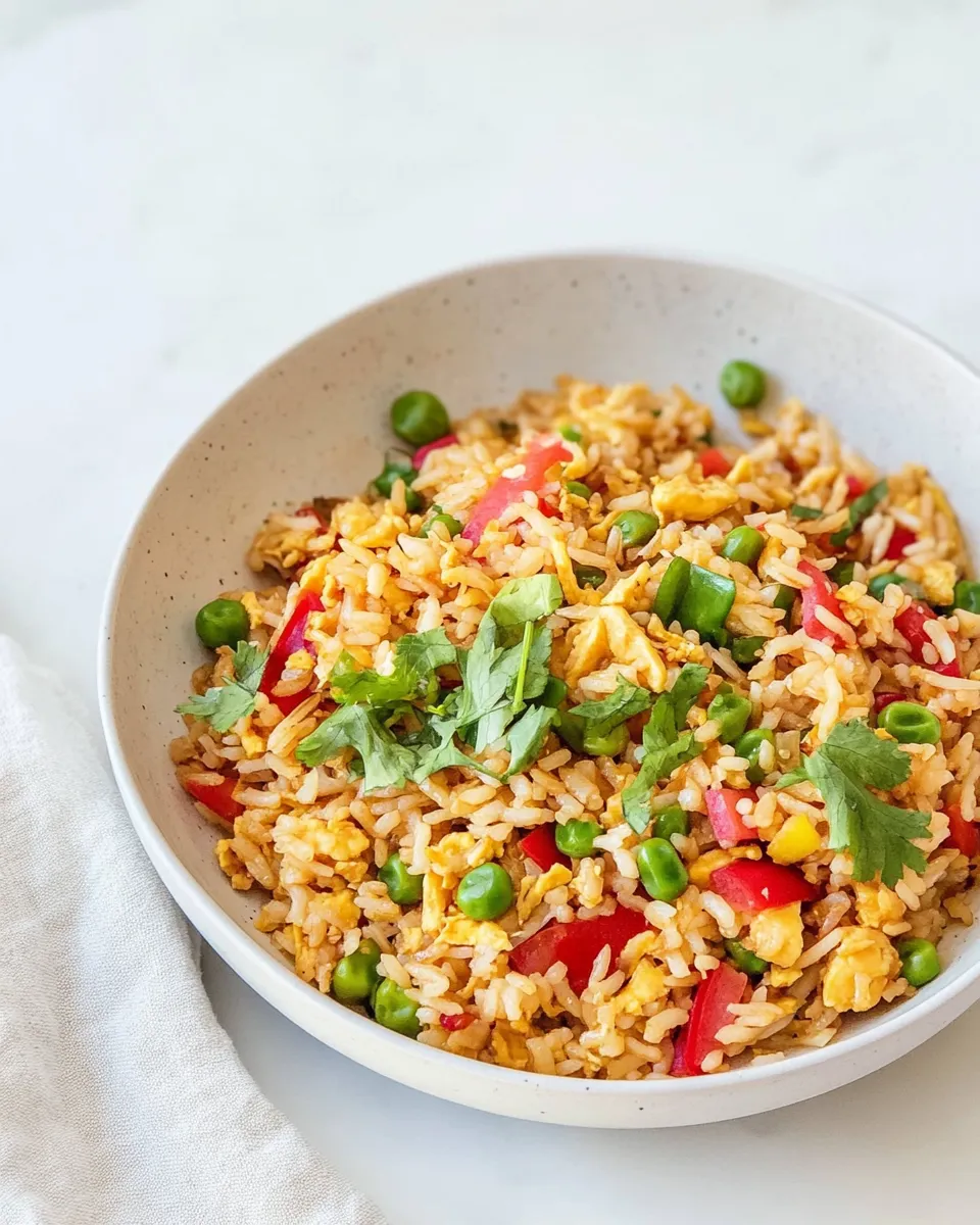 Delicious Vegan Fried Rice plate image