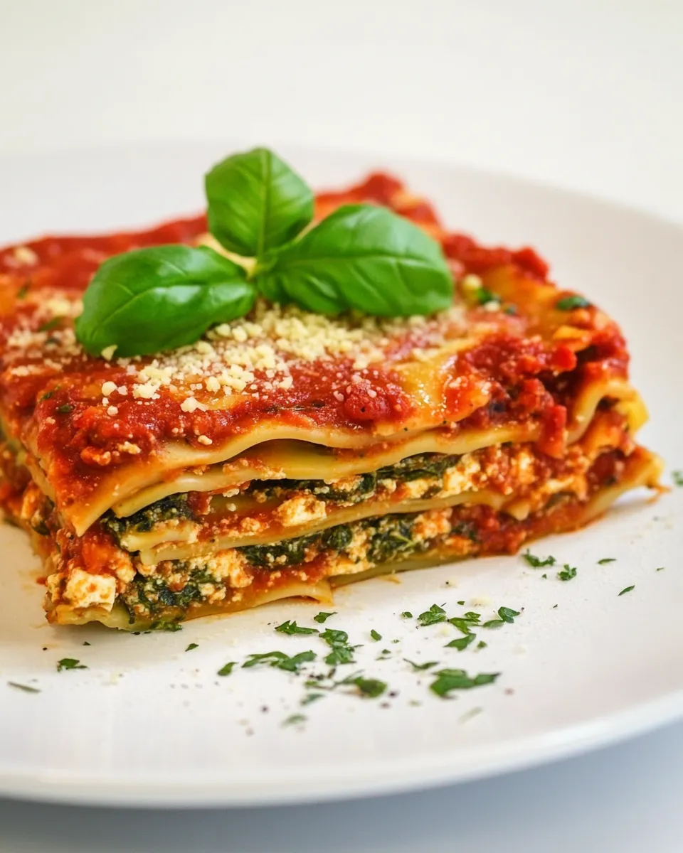 Homemade Vegan Spinach Lasagna (Tofu Ricotta) recipe photo
