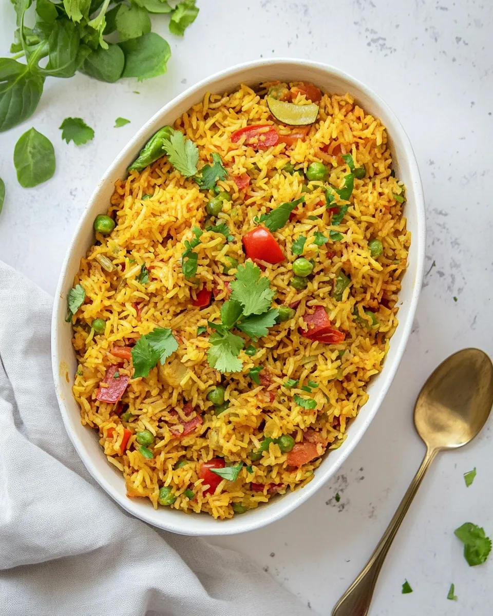 Easy Vegetable Biryani food shot