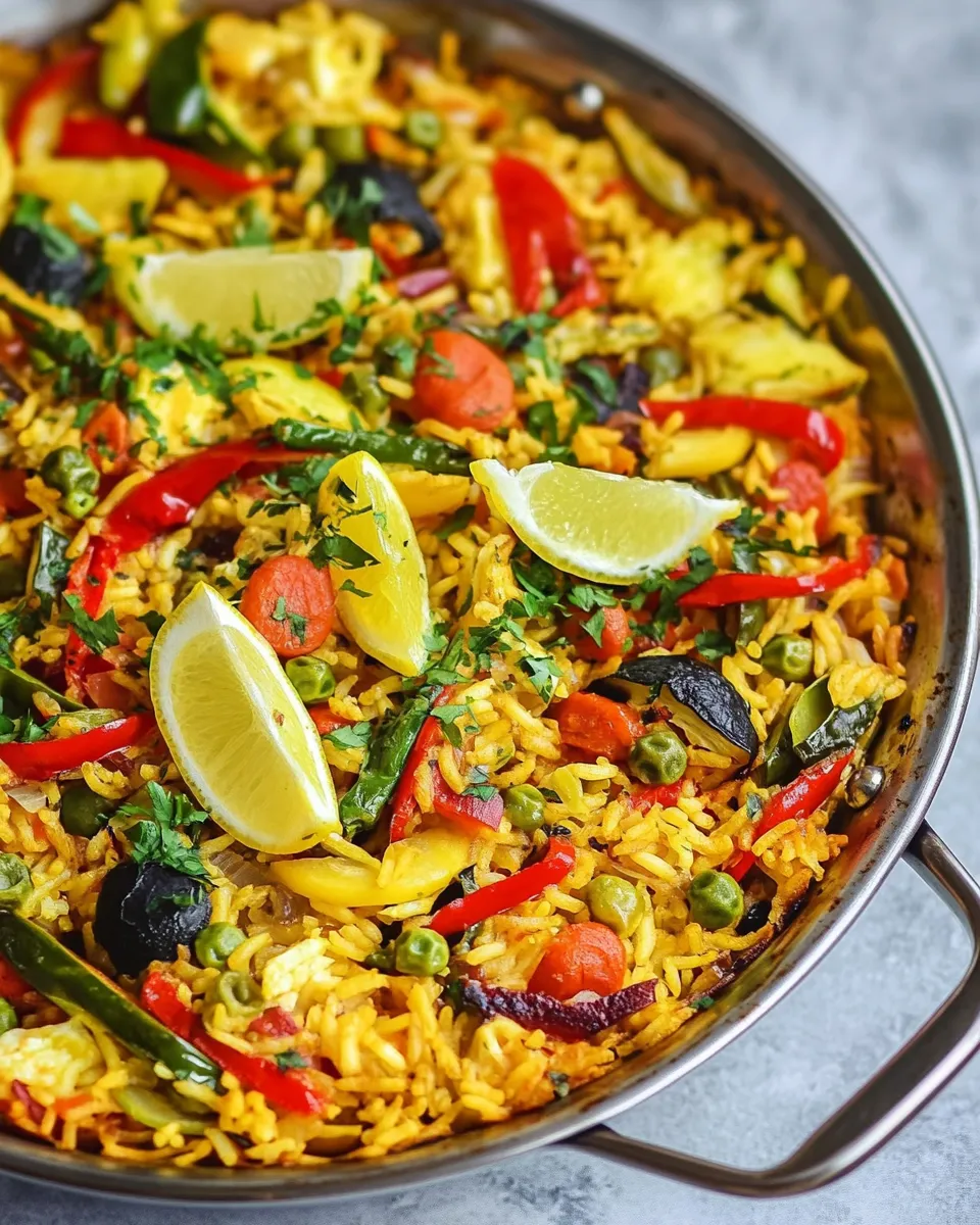 Classic Vegetable Paella dish photo