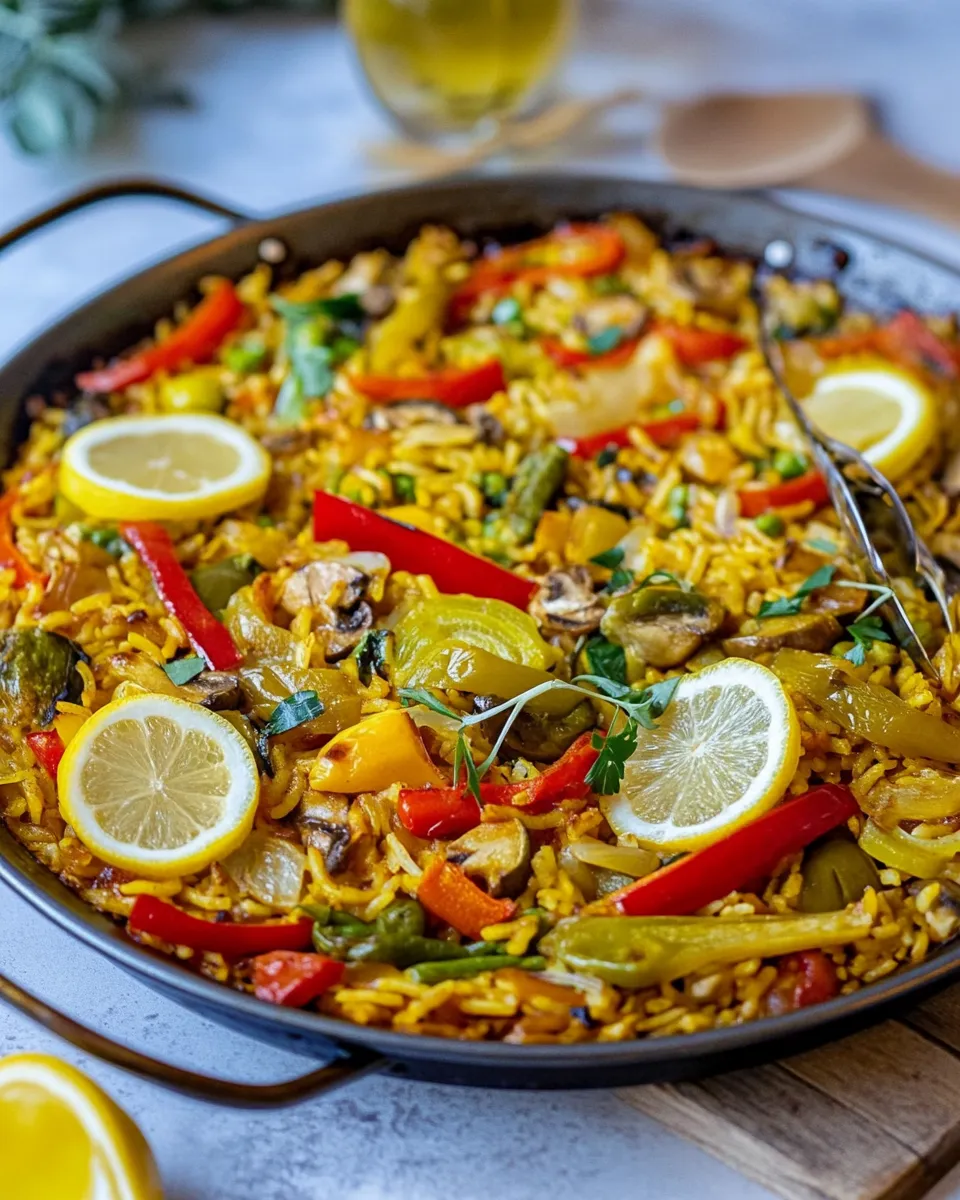 Delicious Vegetable Paella plate image