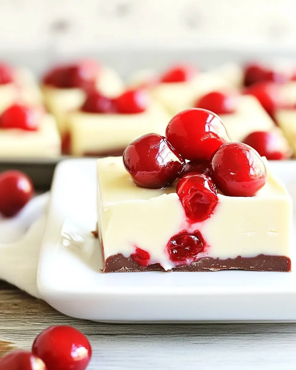 Classic White Chocolate Cherry Fudge dish photo