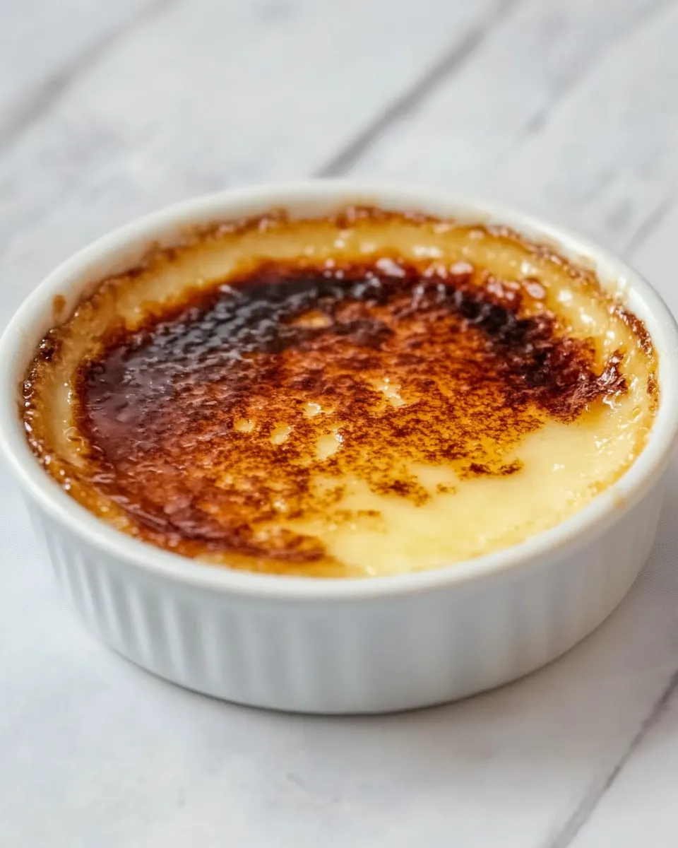 Homemade White Chocolate Creme Brulee photo