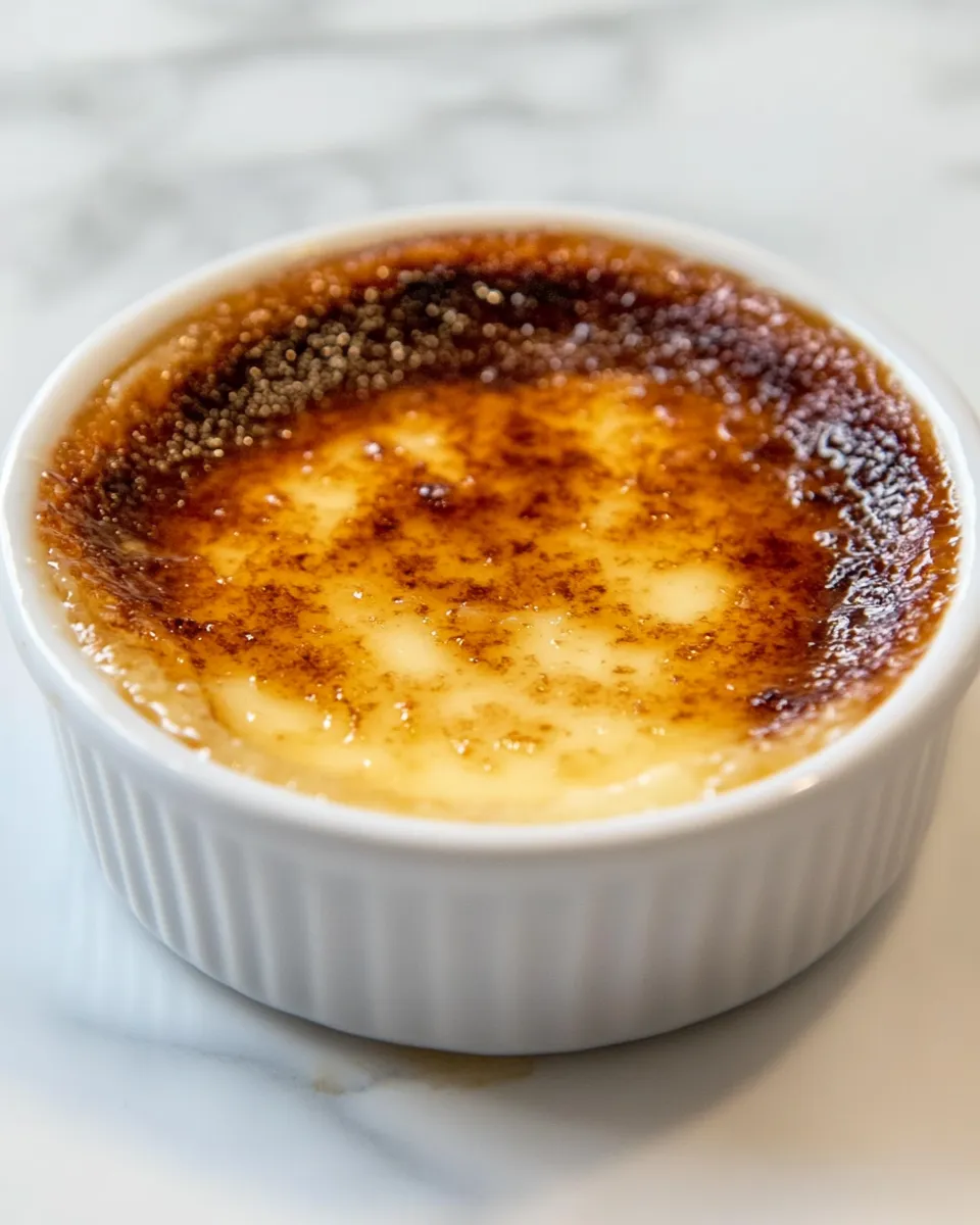 Delicious White Chocolate Creme Brulee dish photo
