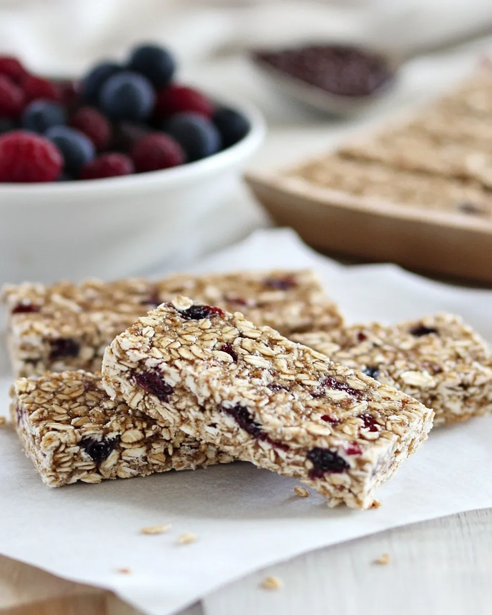 Delicious Whole Grain Fruit-Filled Bars food shot