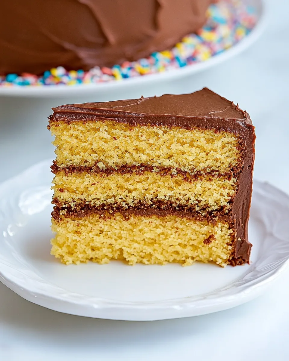 Classic Yellow Cake with Chocolate Buttercream Frosting dish photo
